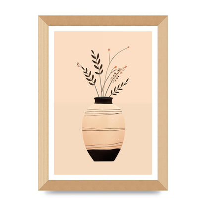 Boho Elegance Vase in Light Brown and Black