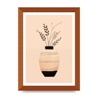 Boho Elegance Vase in Light Brown and Black