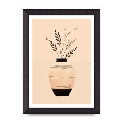 Boho Elegance Vase in Light Brown and Black