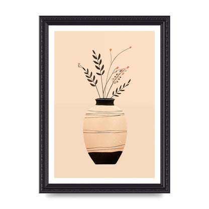Boho Elegance Vase in Light Brown and Black