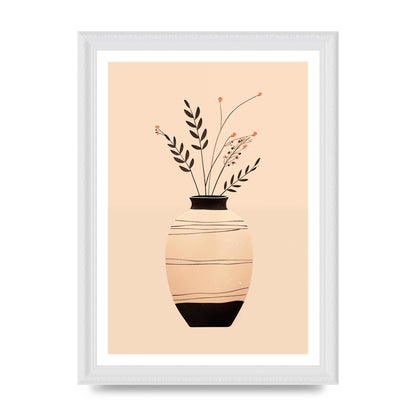 Boho Elegance Vase in Light Brown and Black