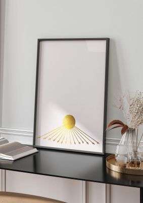An unframed print of gold egyptian one graphical illustration in beige and gold accent colour