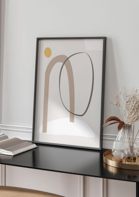 An unframed print of soft abstract pattern series one pattern in beige and yellow accent colour