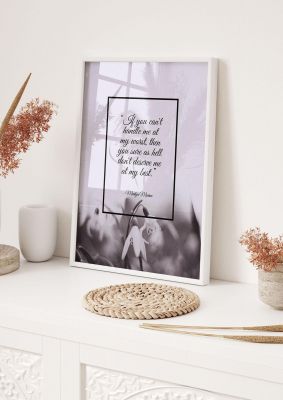 An unframed print of marilyn monroe flower quote in typography in lilac and black accent colour