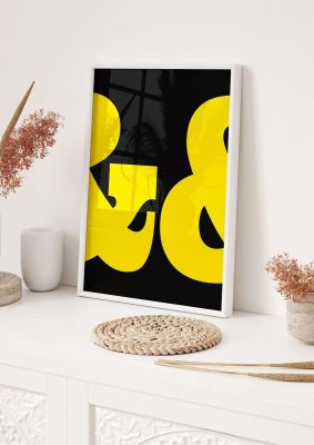 An unframed print of ampus and yellow black graphical illustration in yellow and black accent colour
