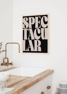 An unframed print of spectacular large graphical in typography in beige and black accent colour