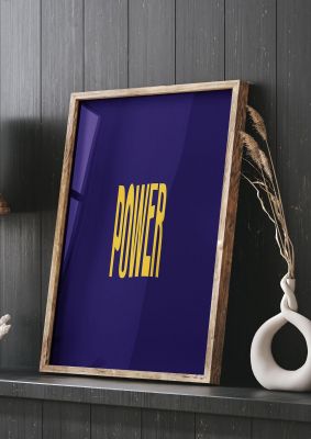 An unframed print of power wavy motivational graphical illustration in blue and yellow accent colour