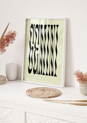 An unframed print of star sign gemini graphical illustration in green and black accent colour