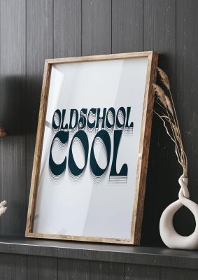 An unframed print of oldschool cool retro retro in typography in grey and black accent colour