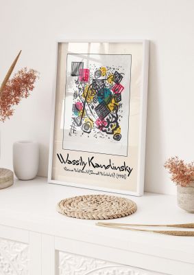 An unframed print of wassily kandinsky kleine welten v small worlds v 1922 a famous paintings illustration in multicolour and beige accent colour