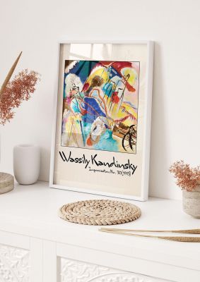 An unframed print of wassily kandinsky improvisation no 30 1913 a famous paintings illustration in multicolour and beige accent colour