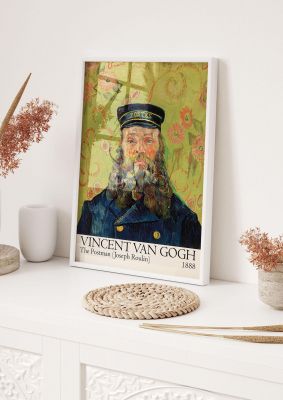 An unframed print of vincent van gogh the postman joseph roulin 1888 a famous paintings illustration in multicolour and beige accent colour