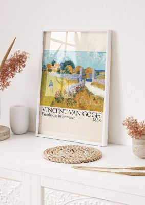An unframed print of vincent van gogh farmhouse in provence 1888 a famous paintings illustration in multicolour and beige accent colour