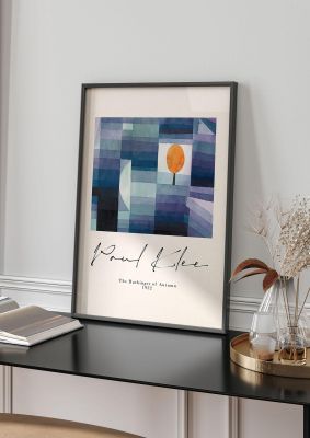 An unframed print of paul klee the harbinger of autumn 1922 a famous paintings illustration in multicolour and beige accent colour