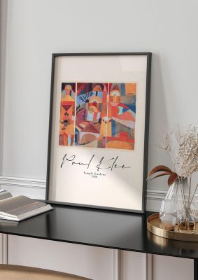 An unframed print of paul klee temple gardens 1920 a famous paintings illustration in multicolour and beige accent colour