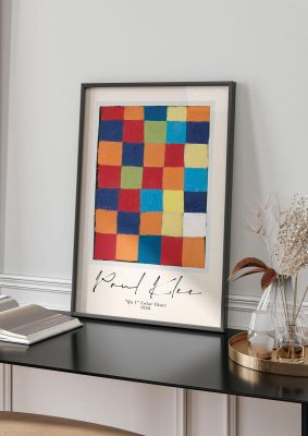 An unframed print of paul klee qu 1 color chart 1930 a famous paintings illustration in multicolour and beige accent colour