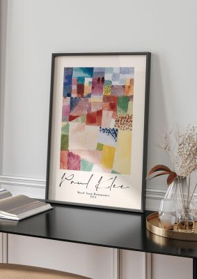 An unframed print of paul klee motif from hammamet 1914 a famous paintings illustration in multicolour and beige accent colour