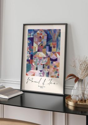 An unframed print of paul klee burggarten 1919 a famous paintings illustration in multicolour and beige accent colour