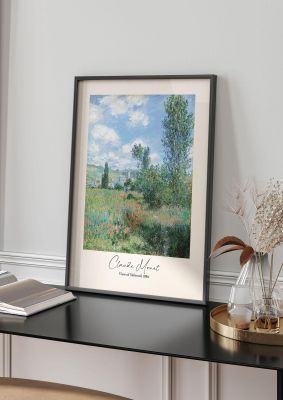 An unframed print of claude monet view of vetheuil 1880 a famous paintings illustration in multicolour and beige accent colour