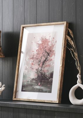 Cherry Blossom Tree in Full Bloom Wall Art