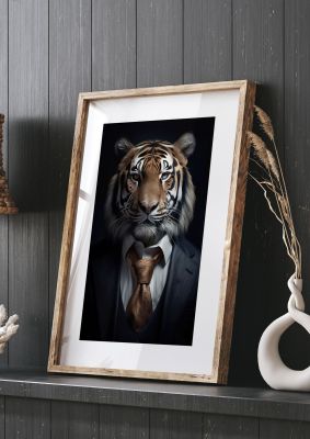 Majestic Tiger in Business Suit Elegant Portrait