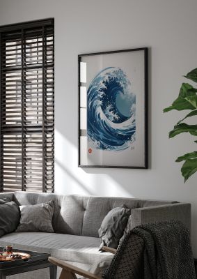 One-Stroke Waves Crest Art