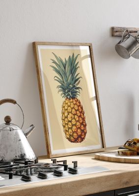 Captivating Pineapple Woodblock Rendition