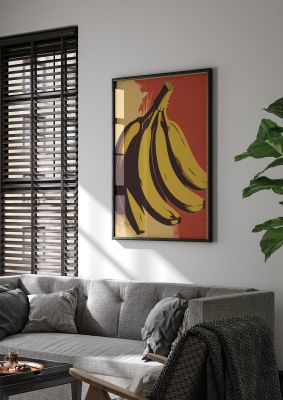 Banana in Woodblock Negative Space