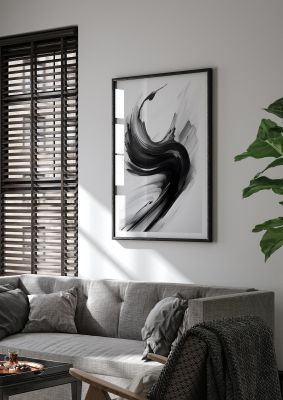Black and White Waves in Abstract Strokes