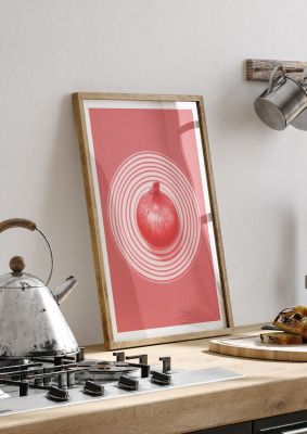 Concentric Circles Red Onion Risograph