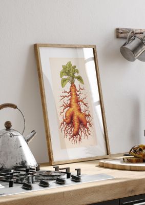 Textured Ginger Root Risograph Art