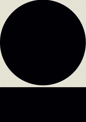 An unframed print of abstract bold block circle shape graphical in black and beige accent colour