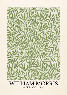 An unframed print of william morris willow 1874 a famous paintings illustration in beige and beige accent colour