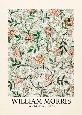 An unframed print of william morris jasmine 1872 a famous paintings illustration in green and beige accent colour