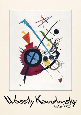 An unframed print of wassily kandinsky violet 1923 a famous paintings illustration in multicolour and beige accent colour