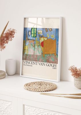 An unframed print of vincent van gogh the bedroom 1889 a famous paintings illustration in multicolour and beige accent colour