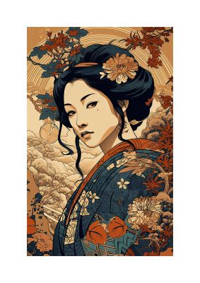 Traditional Japanese Geisha Art Print for Cultural Enthusiasts