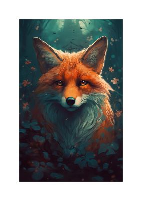 Enigmatic Fox Spirit Amidst Forest Art Print