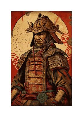 Stoic Samurai Warrior Art Print for Historians