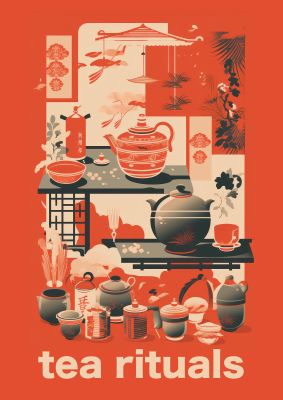 Flat Design of Japanese Tea Ceremony