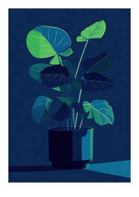 Bold 2D House Plant Blue Void Redux