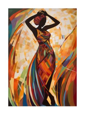 Abstract African Woman in Warm Tones