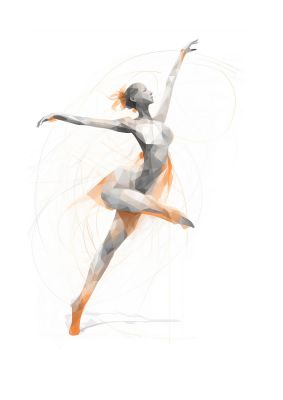 Womans Dance in Minimalist Strokes