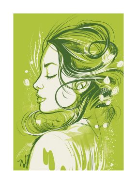 Femininity in Lime Green Strokes