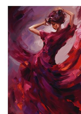 Graceful Dance in Crimson and Purple