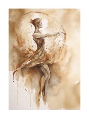 Ballet Dancers Elegance in Rustic Hues