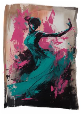 Woman in Pink and Turquoise Motion