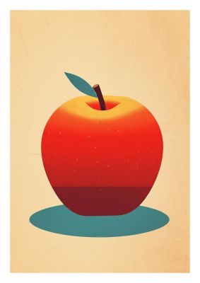 Minimalist Apple Woodblock Print