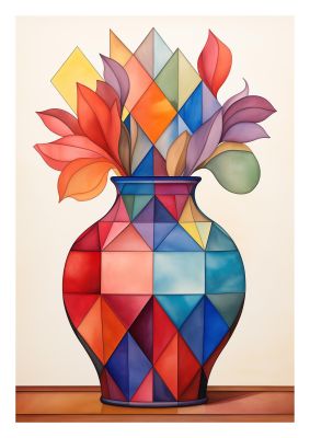 Vase with Different Shaped Flowers