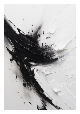 Enigmatic Monochrome Oil with Tumultuous Brushwork